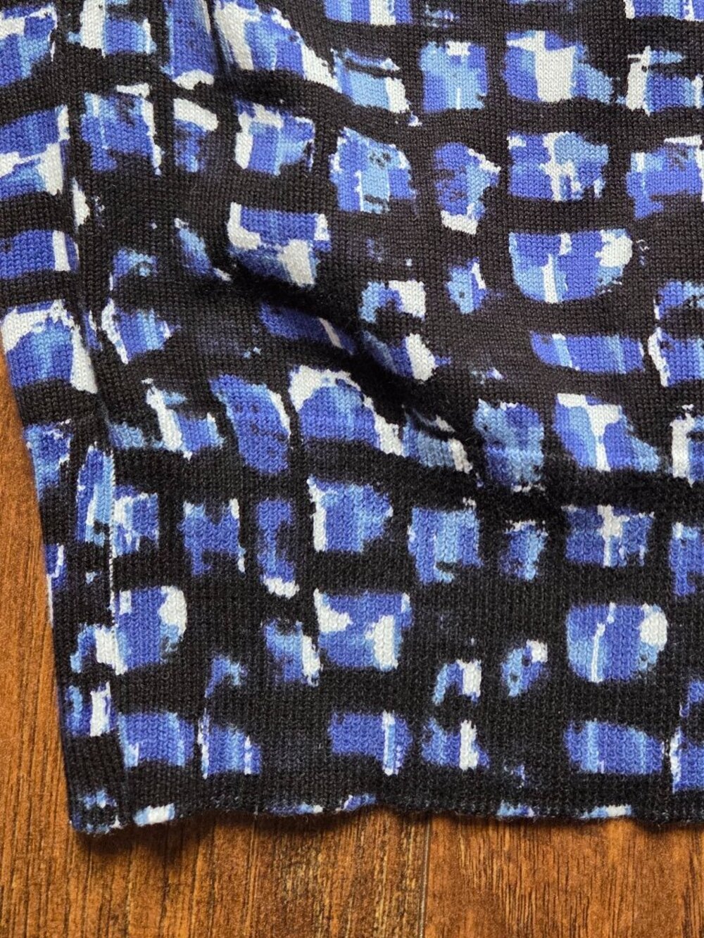 NWT Brooks Brothers Twinset Abstract Short Sleeve Cotton Knit Sweater XS Blue - Picture 13 of 13